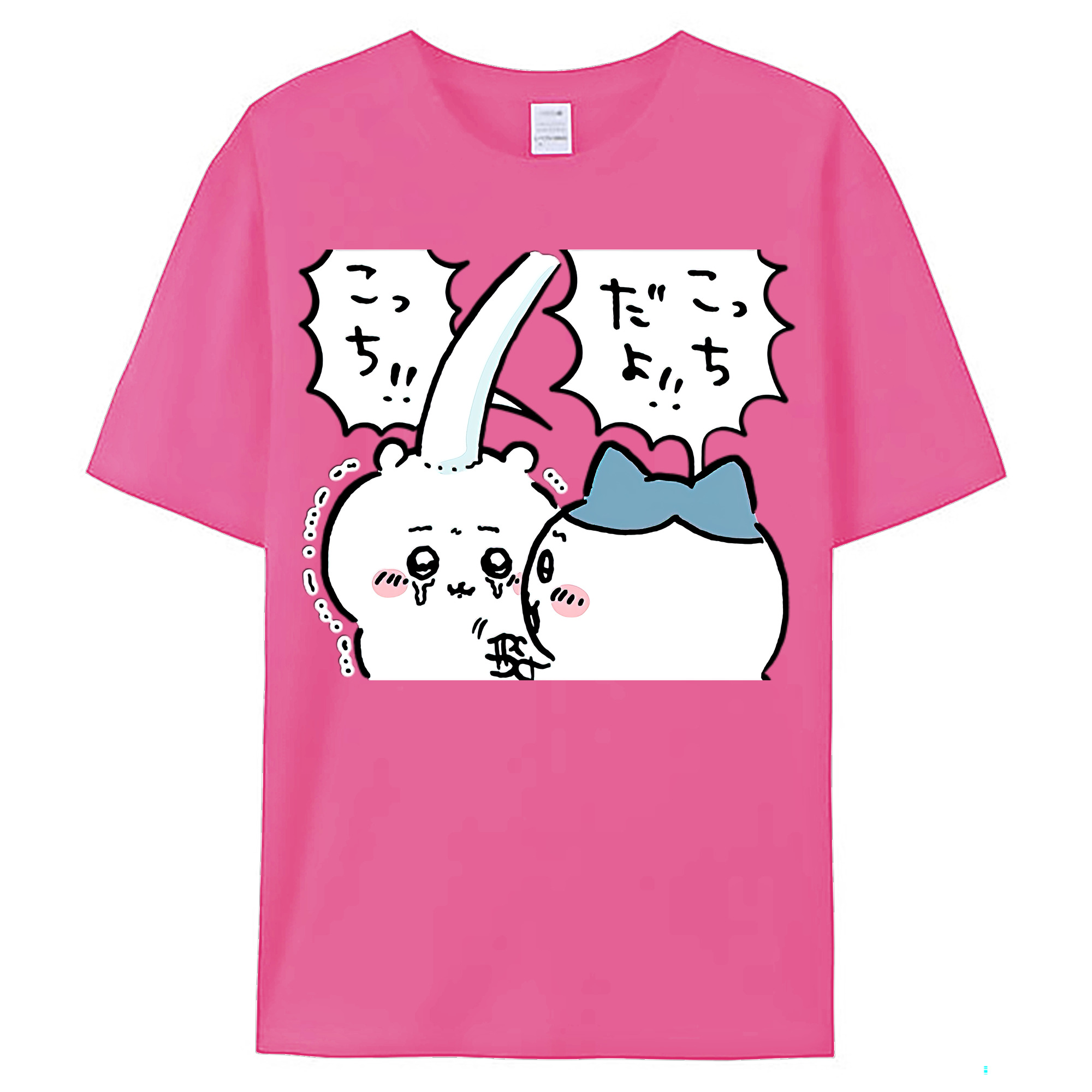 （画像用） ちいかわ ハチワレ Chii-kawa hachiware レディースカジュアルプリントTシャツ（綿100％）